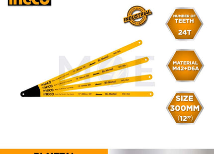 INGCO Bi-Metal HackSaw Blade Industrial M42+D6A 12inch 30cm 24T | HSBB12246