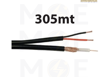 StarSat coaxial-power cable Black HD RG59+2DC 305mt | كابل كوكسيال كاميرا اسود