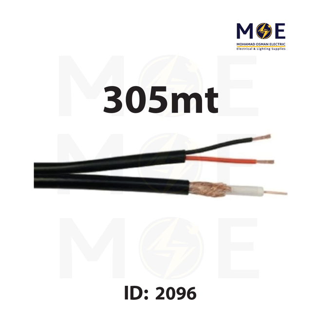 StarSat coaxial-power cable Black HD RG59+2DC 305mt