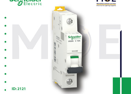 Schneider MCB ik60N 1P C 6KA 10A | A9K24110 | دجنتور كهرباء مفرد - قاطع كهربائي