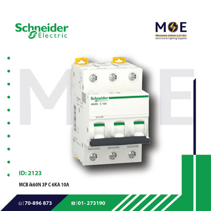 Schneider MCB ik60N 3P C 6KA 10A | A9K24310