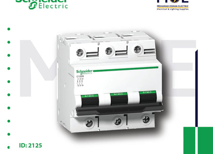Schneider MCCB iC120N 3P C 10KA 125A | A9N18369 | دجنتور صناعي على سكة ثلاثة فاز