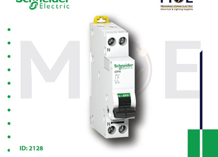 Schneider MCB 4.5kA C 1P+N 16A DPN | A9N21547 | دجنتور مجوز بقطبين وحيادي - قاطع كهربائي ثنائي القطب مع حيادي