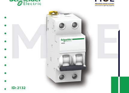 Schneider MCB ik60N 2P C 6KA 16A | A9K24216 | دجنتور كهرباء مجوز - قاطع كهربائي