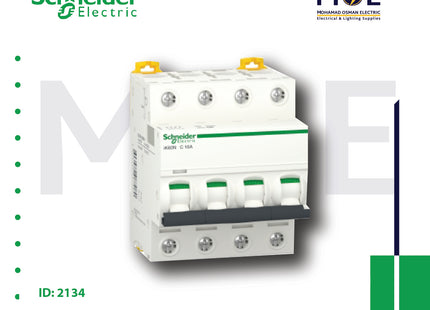 Schneider MCB ik60N 4P C 6KA 16A | A9K24416 | دجنتور كهرباء ثلاثة فاز مع نتر - قاطع كهربائي رباعي
