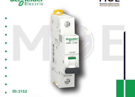 Schneider MCB ik60N 1P C 6KA 32A | A9K24132 | دجنتور كهرباء مفرد - قاطع كهربائي