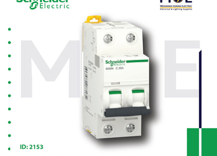 Schneider MCB ik60N 2P C 6KA 32A | A9K24232 | دجنتور كهرباء مجوز - قاطع كهربائي