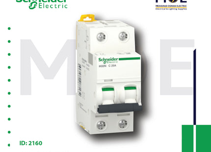 Schneider MCB ik60N 2P C 6KA 40A | A9K24240 | دجنتور كهرباء مجوز - قاطع كهربائي