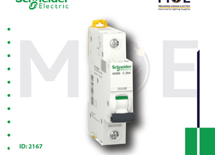 Schneider MCB ik60N 1P C 6KA 63A | A9K24163 | دجنتور كهرباء مفرد - قاطع كهربائي