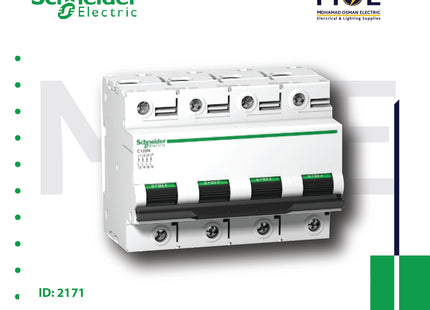 Schneider MCCB iC120N 4P C 10KA 63A | A9N18371 | دجنتور صناعي على سكة ثلاثة فاز مع نتر