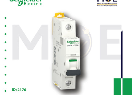 Schneider MCB ik60N 1P C 6KA 6A | A9K24106 | دجنتور كهرباء مفرد - قاطع كهربائي