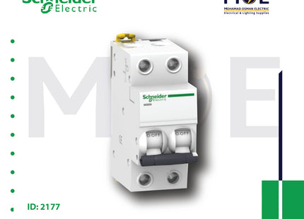 Schneider MCB ik60N 2P C 6KA 6A | A9K24206 | دجنتور كهرباء مجوز - قاطع كهربائي