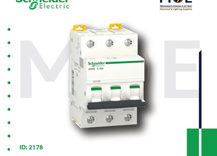 Schneider MCB ik60N 3P C 6KA 6A | A9K24306 | دجنتور كهرباء ثلاثة فاز