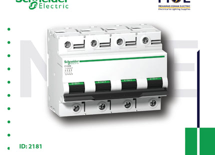 Schneider MCCB iC120N 4P C 10KA 80A | A9N18372 | دجنتور صناعي على سكة ثلاثة فاز مع نتر