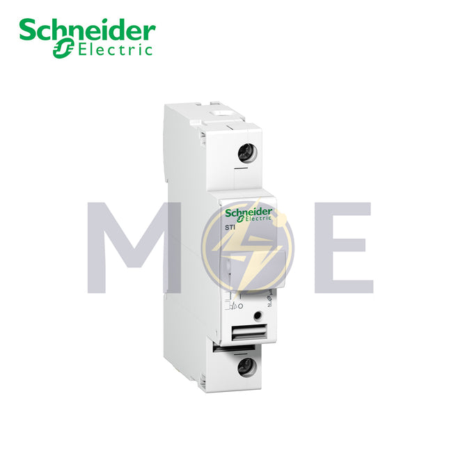 Schneider STI Din Fuse Holder 10.3x38mm 25A 500VAC 1P 1module | A9N15636 | دجنتور بيت فيوز مفرد - حامل فيوز على سكة دين - قاعدة فيوز