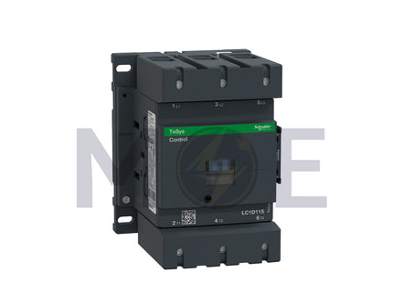 Schneider 115A (AC3) 200A (AC1) 3P 1NO + 1NC, 220V AC | SHNDR-LC1D115M5 | كونتكتور