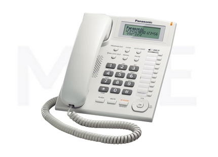 Panasonic Landline Corded Desk phone LCD Display Speaker Memory White | KX-TS880MXW