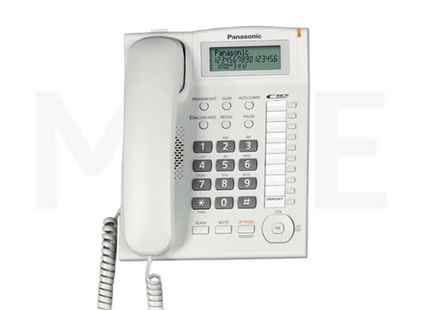 Panasonic Landline Corded Desk phone LCD Display Speaker Memory White | KX-TS880MXW