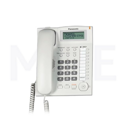 Panasonic Landline Corded Desk phone LCD Display Speaker Memory White | KX-TS880MXW