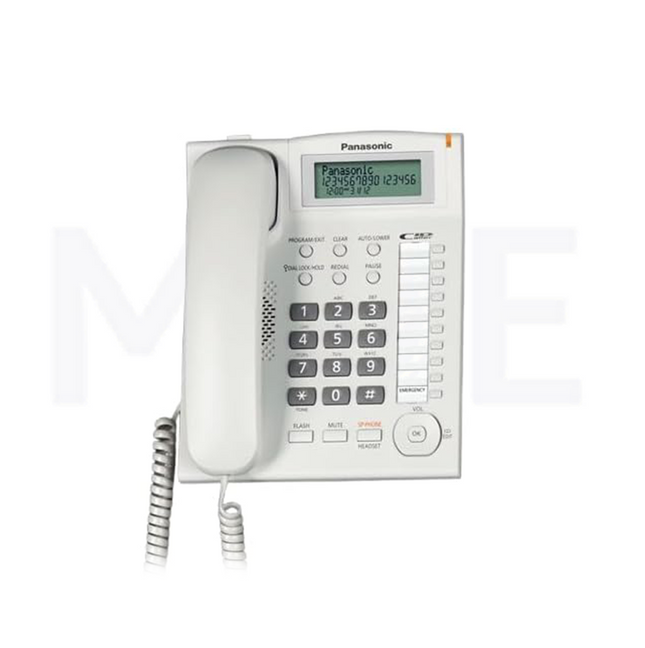 Panasonic Landline Corded Desk phone LCD Display Speaker Memory White | KX-TS880MXW