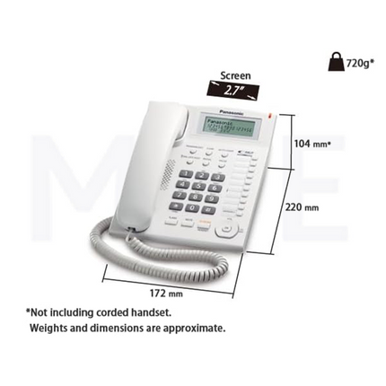 Panasonic Landline Corded Desk phone LCD Display Speaker Memory White | KX-TS880MXW