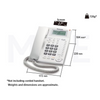Panasonic Landline Corded Desk phone LCD Display Speaker Memory White | KX-TS880MXW
