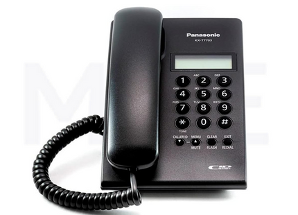 Panasonic Landline Corded Desk phone LCD Display Black | KX-7703SX
