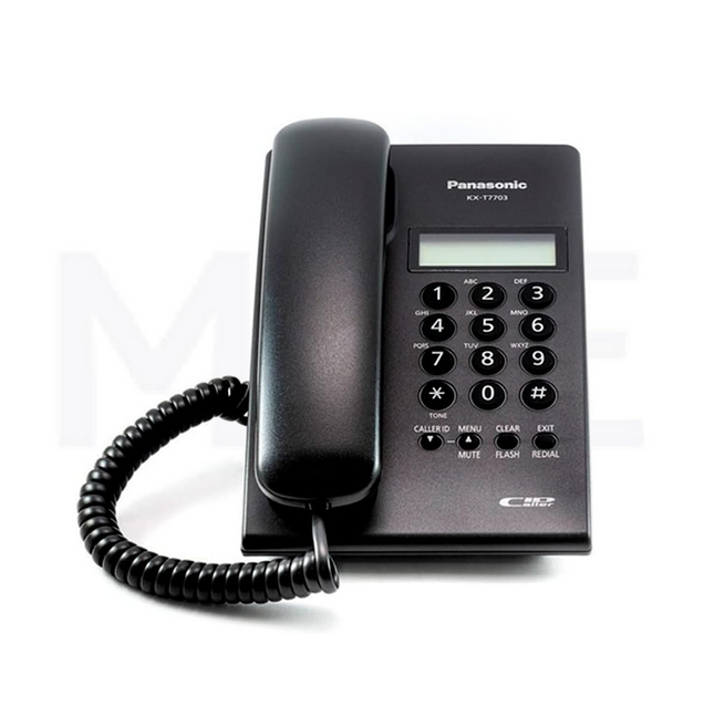 Panasonic Landline Corded Desk phone LCD Display Black | KX-7703SX