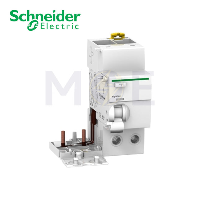 Schneider Acti9 Vigi iC60 2P 40A 30mA AC | A9V41240 | دجنتور ديفرنسيال بلوك - قاطع كهرباء مع حماية تسريب الأرضي