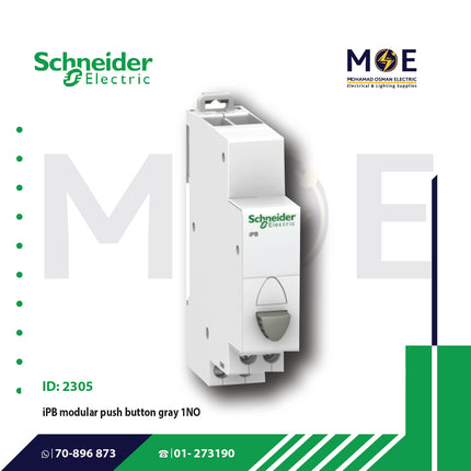 Schneider iPB modular Single Push Button Gray 1NO | A9E18032