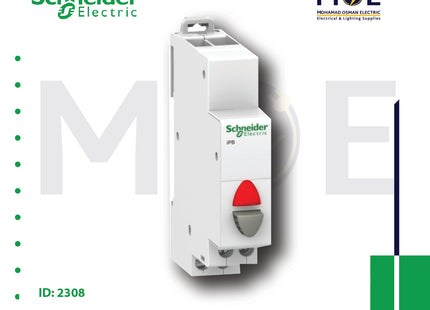 Schneider iPB modular Single Push Button Gray 1NC + Red Indicator 230V | A9E18037 | دجنتور كباس مع لمبة احمر - زر تحكم كباس