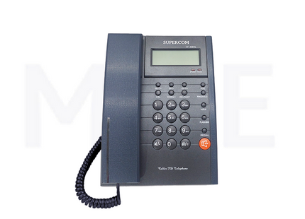 Supercom Landline Corded Desk Phone Full Option Caller ID LCD Display Speaker Iron Gray | TF999L