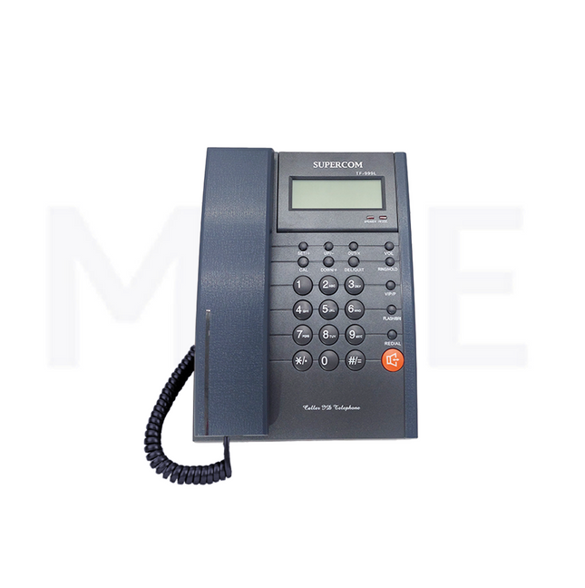 Supercom Landline Corded Desk Phone Full Option Caller ID LCD Display Speaker Iron Gray | TF999L