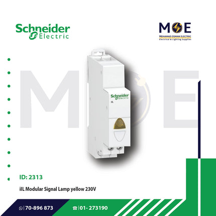 Schneider iIL Modular Signal Lamp Yellow 230V AC | A9E18324