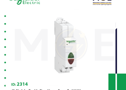 Schneider iIL Modular Double Signal Lamp Green/Red 230V | A9E18325 | دجنتور اشارة مزدوجة احمر/اخضر