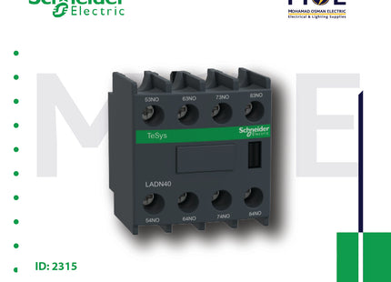 Schneider Auxiliary Contactor 4NO Front mount | LADN40 | مساعد كونتكتور - اكزليير