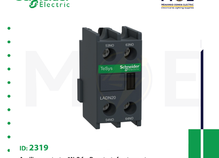 Schneider Auxiliary Contactor 2N/O For D Contacts Front Mount | LADN20 | مساعد كونتكتور - اكزليير