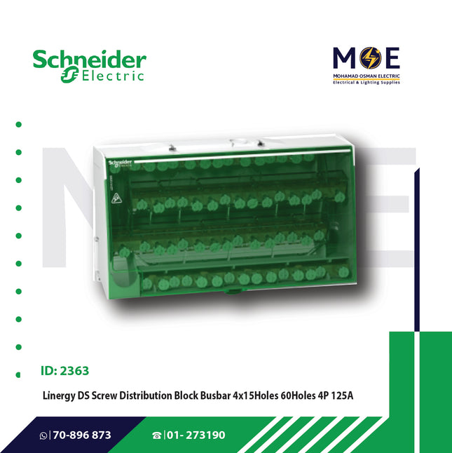 Schneider Multi-Stage Distribution Block Busbar 4x15 60 Holes 4P 125A | LGY412560 | بارفاز درج