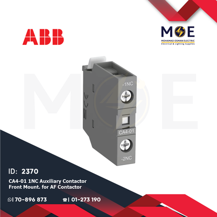 ABB CA4-01 1NC Auxiliary Contactor Front Mount For AF Contactor | 1SBN010110R1001