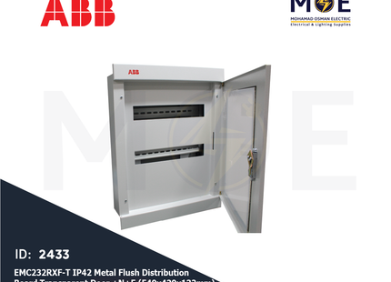 ABB EMC232RXF/T IP42 FM Transp. Door +N+E 540x420x132mm 2Rx16module 32mod. | تابلو حديد مخفي غطا شفاف