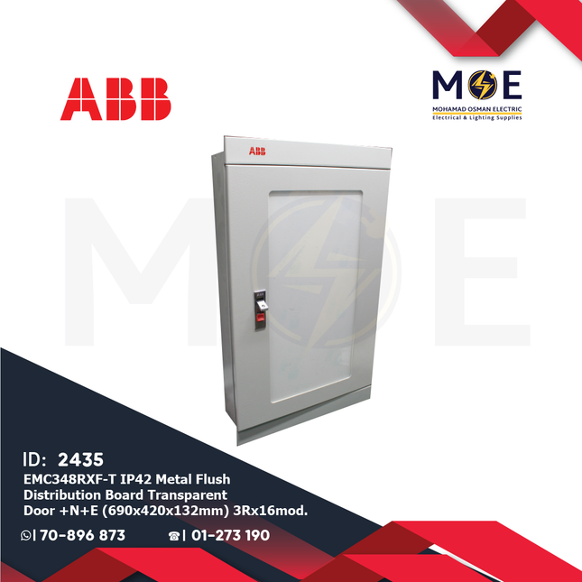 ABB EMC348RXF/T IP42  FM Transp. Door +N+E 690x420x132mm 3Rx16module 48mod.