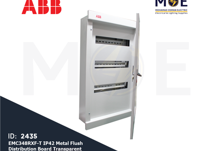 ABB EMC348RXF/T IP42 FM Transp. Door +N+E 690x420x132mm 3Rx16module 48mod. | تابلو حديد مخفي غطا شفاف