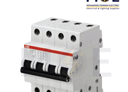 ABB MCB SH204T C6 4P 3kA 6A | 2CDS234001R0064 | دجنتور كهرباء ثلاثة فاز مع نتر - قاطع كهربائي رباعي