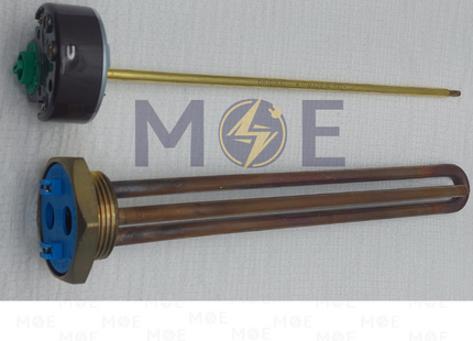 Reco Electric Water Straight Heating Element on Brass Screw +Automatic Unipolar Thermostat 800W | رزستانس قازان مع اوتوماتيك