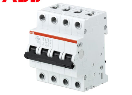 ABB MCB S204 C100 4P 6kA 100A | 2CDS254001R0824 | دجنتور كهرباء ثلاثة فاز مع نتر - قاطع كهربائي رباعي