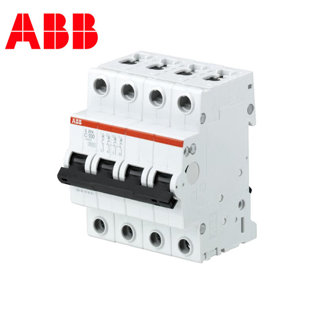 ABB MCB S204 C100 4P 6kA 100A | 2CDS254001R0824 | دجنتور كهرباء ثلاثة فاز مع نتر - قاطع كهربائي رباعي