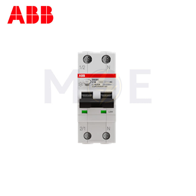 ABB RCBO DS201 C16 AC30 1P+N 30mA 16A | ABE-2CSR255040R1164 | دجنتور ديفرنسيال حماية مزدوجة - قاطع دفرنسيال مع حماية من الحمل الزائد