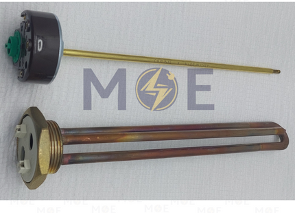 Reco Electric Water Straight Heating Element on Brass Screw +Automatic Unipolar Thermostat 1500W | رزستانس قازان مع اوتوماتيك