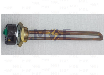 Reco Electric Water Straight Heating Element on Brass Screw +Automatic Unipolar Thermostat 1500W | رزستانس قازان مع اوتوماتيك