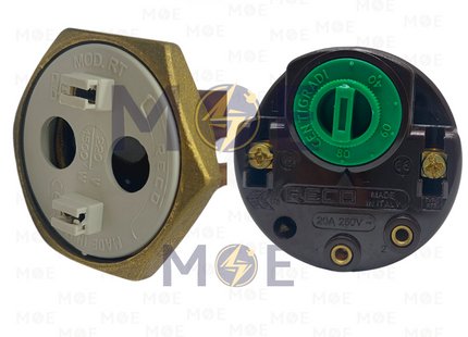 Reco Electric Water Straight Heating Element on Brass Screw +Automatic Unipolar Thermostat 1500W | رزستانس قازان مع اوتوماتيك